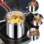 CrispyPro Stainless Steel Deep Fryer Pot with Oil Drain Basket