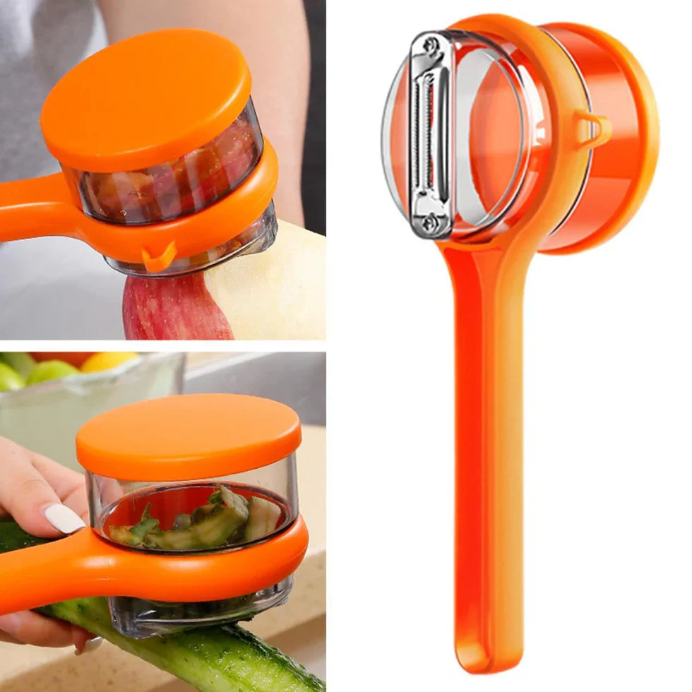 Ergonomic Vegetable Peeler & Peel Collector