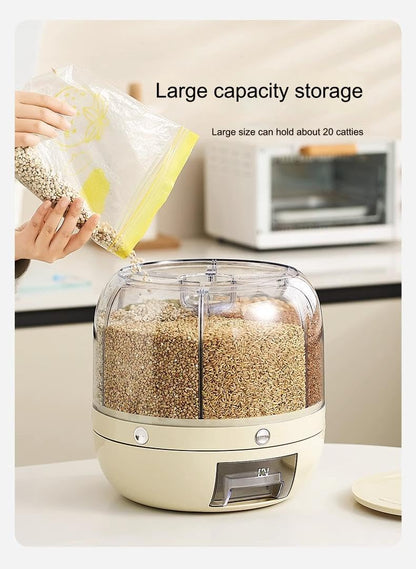 6-Grid Rotating Food Dispenser - One-Click Cereal Dispenser