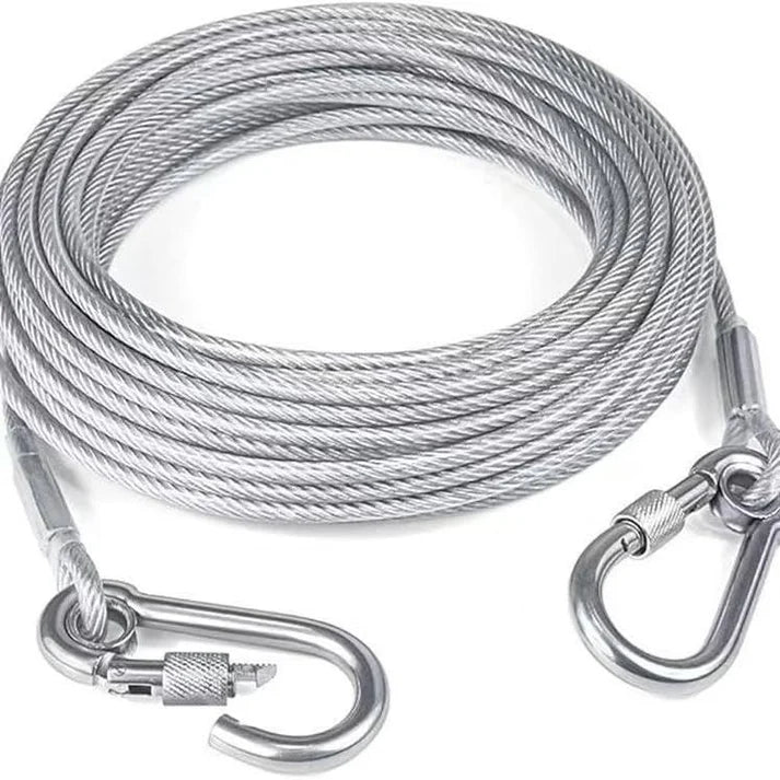 Heavy-Duty Stainless Steel Clothesline with Carabiner Hooks (Pack of 2)