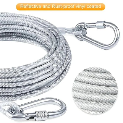 Heavy-Duty Stainless Steel Clothesline with Carabiner Hooks (Pack of 2)