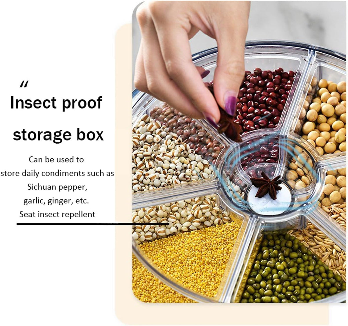 6-Grid Rotating Food Dispenser - One-Click Cereal Dispenser
