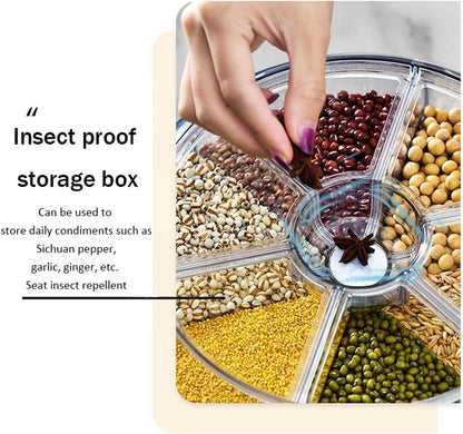 6-Grid Rotating Food Dispenser - One-Click Cereal Dispenser