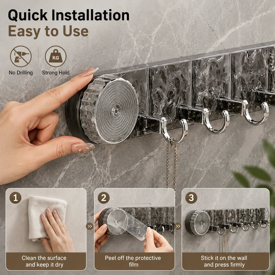 No-Drill Crystal Wall Mount Hook