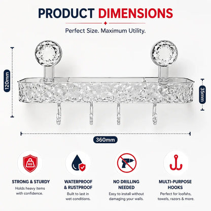 Non-Drill Bathroom Wall Shelf for Washroom